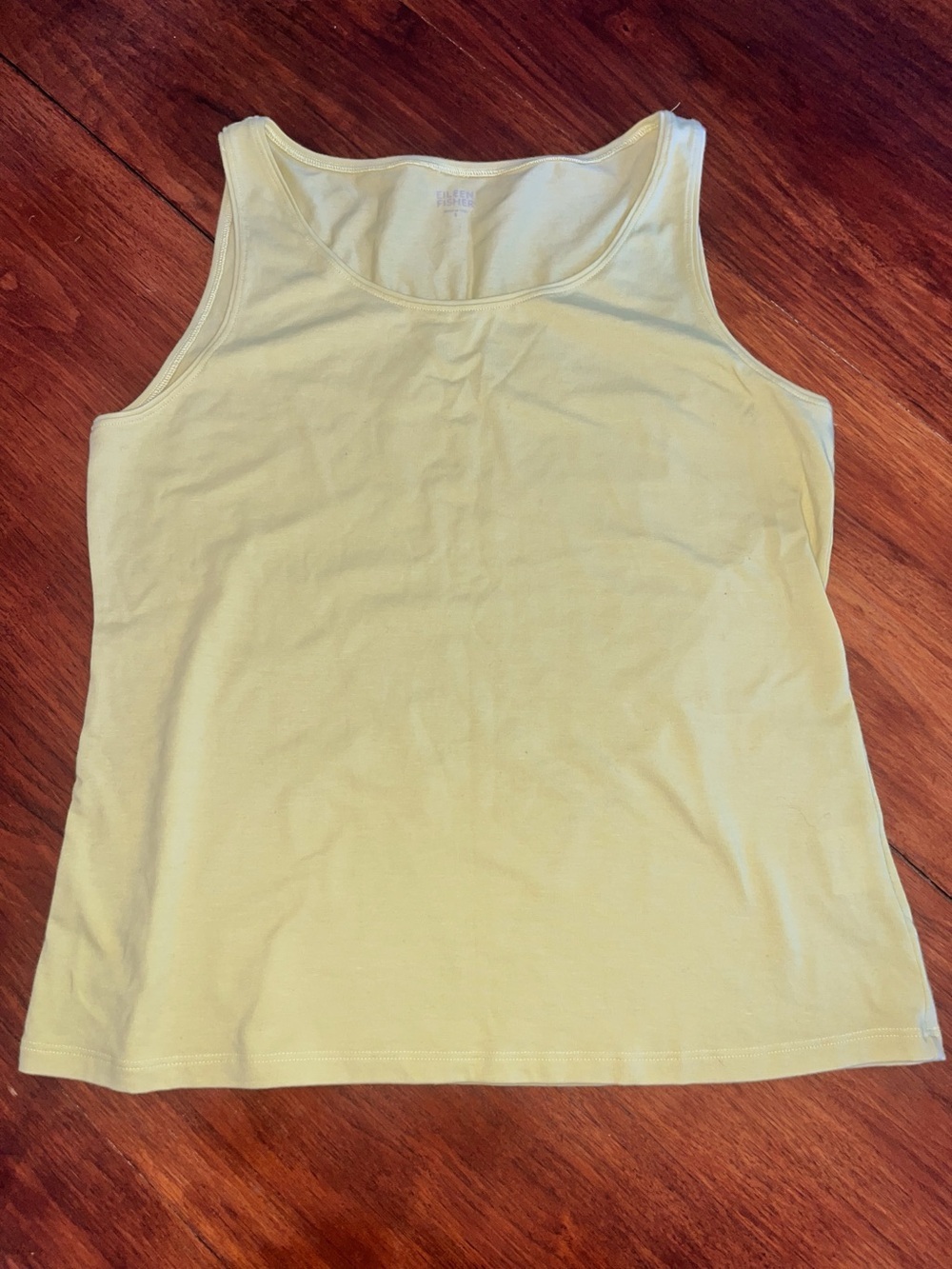 Eileen Fisher Women’s Tank Top Knit Material Stretchy Citron Summer Top Small